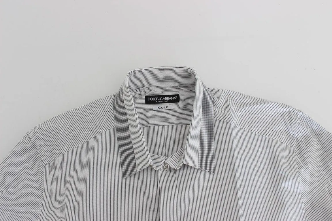 White Gray GOLD Slim Fit Dress Shirt
