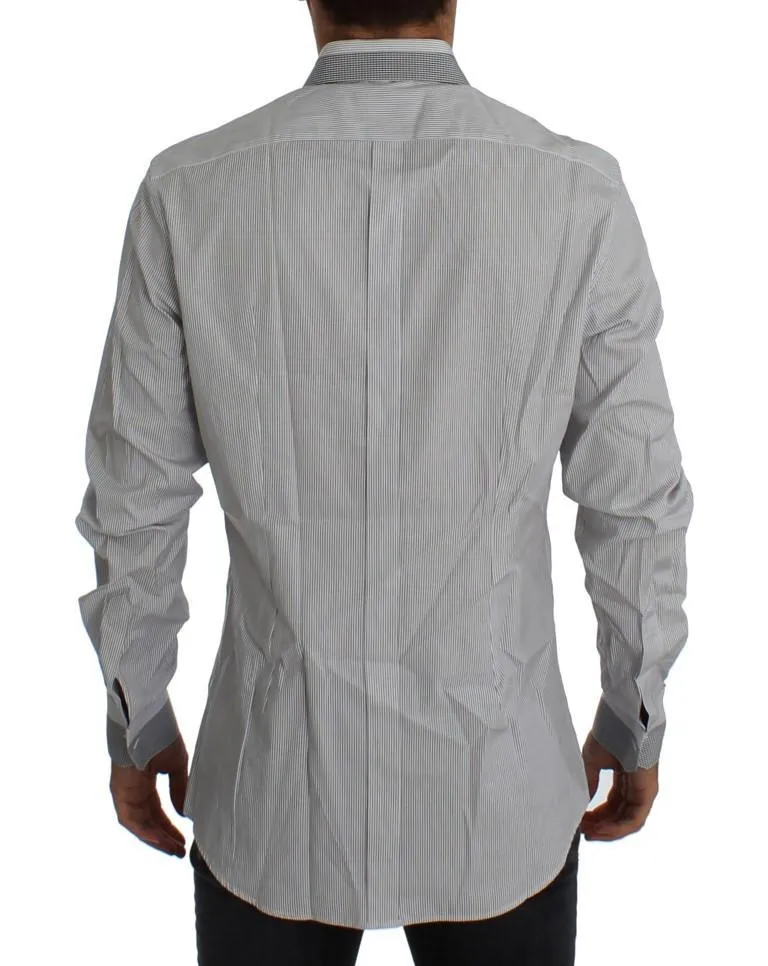 White Gray GOLD Slim Fit Dress Shirt