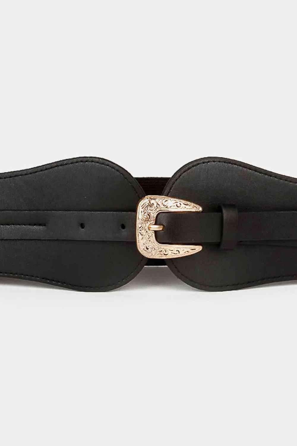 Wide Elastic Belt with Alloy Buckle