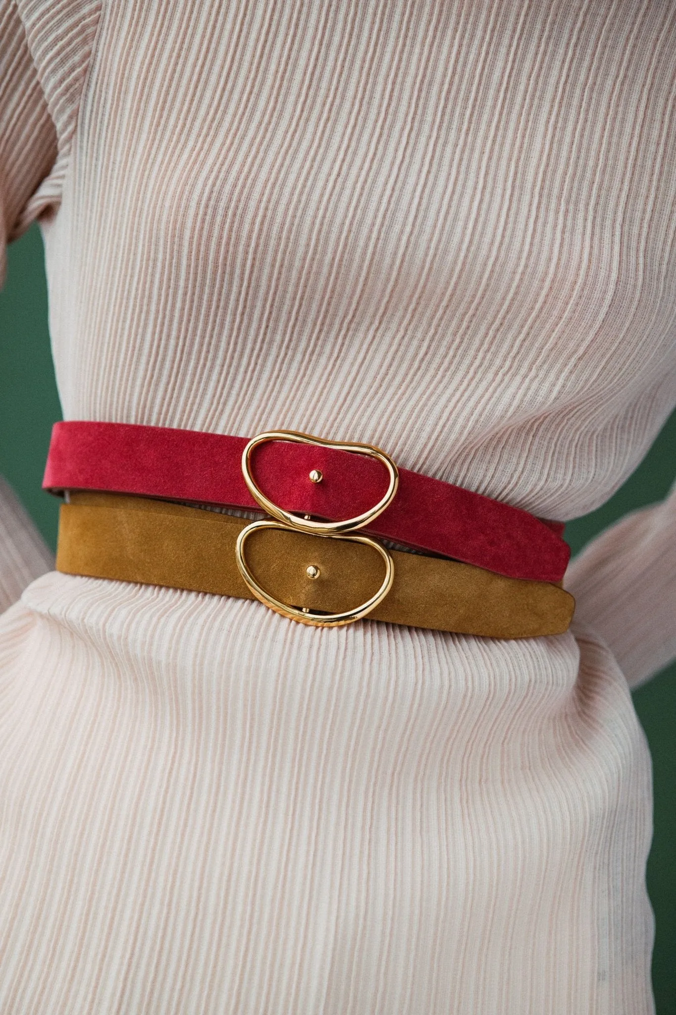 WIDE GEORGIA BELT IN CAMEL SUEDE