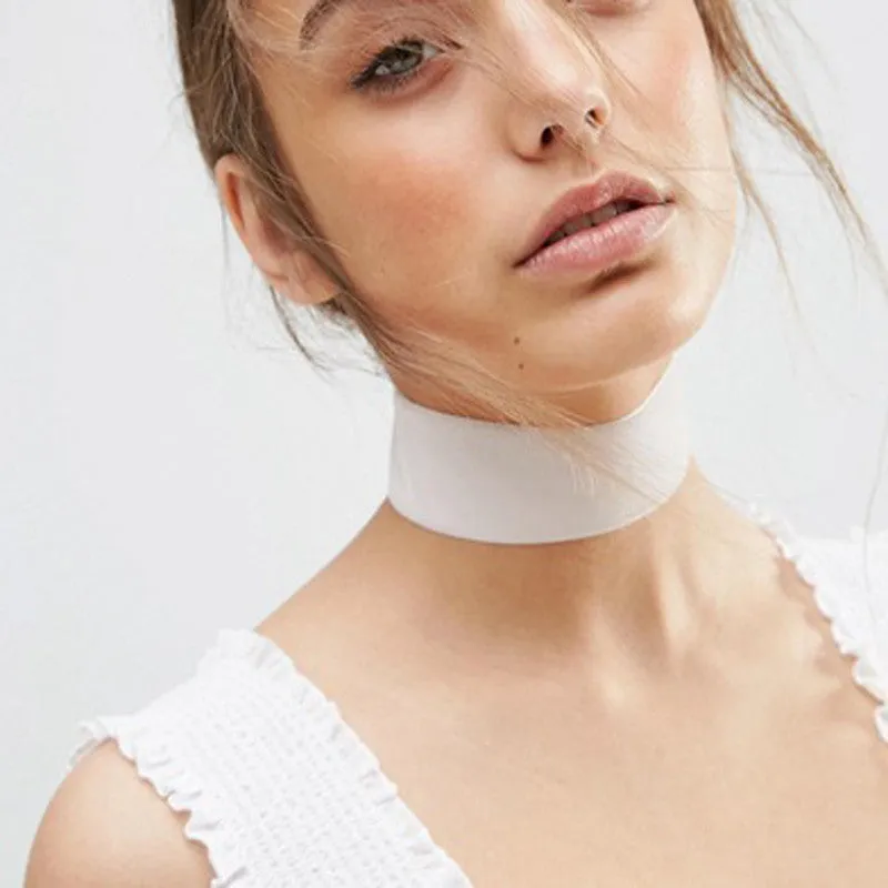 Wide Ribbon Choker Necklace