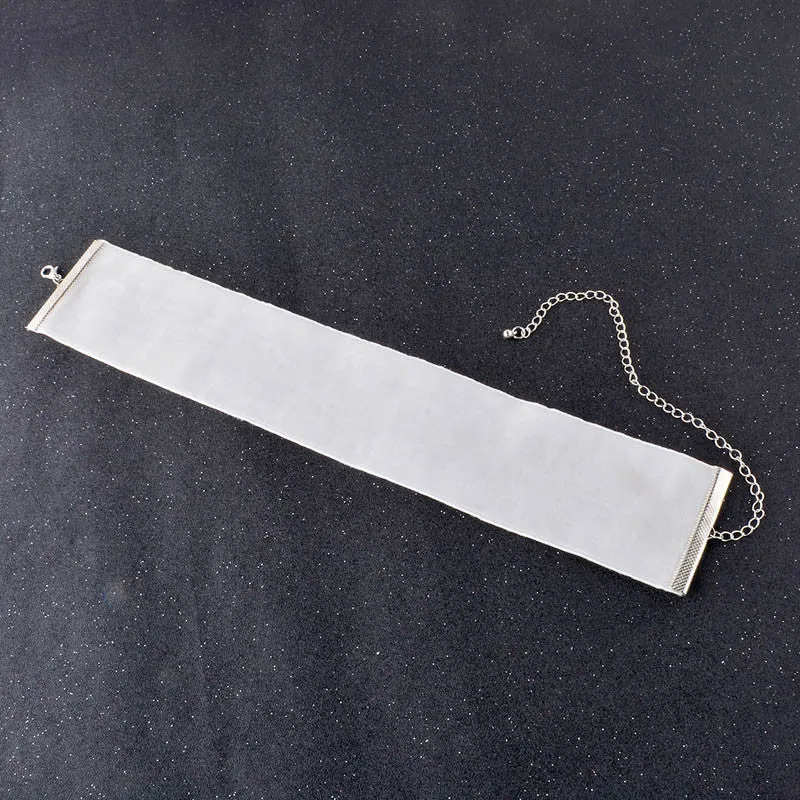 Wide Ribbon Choker Necklace