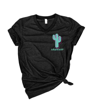 Wild Flower Shirt Cactus Shirt | Unisex V Neck