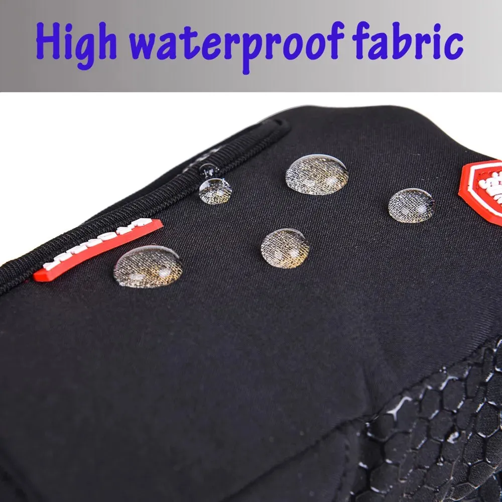Winter Cycling Sports Gloves - Water Splash Warm Touch Screen Motorcycle Anti-Slip Skiing Zipper Windproof Driving Gloves for Men and Women
