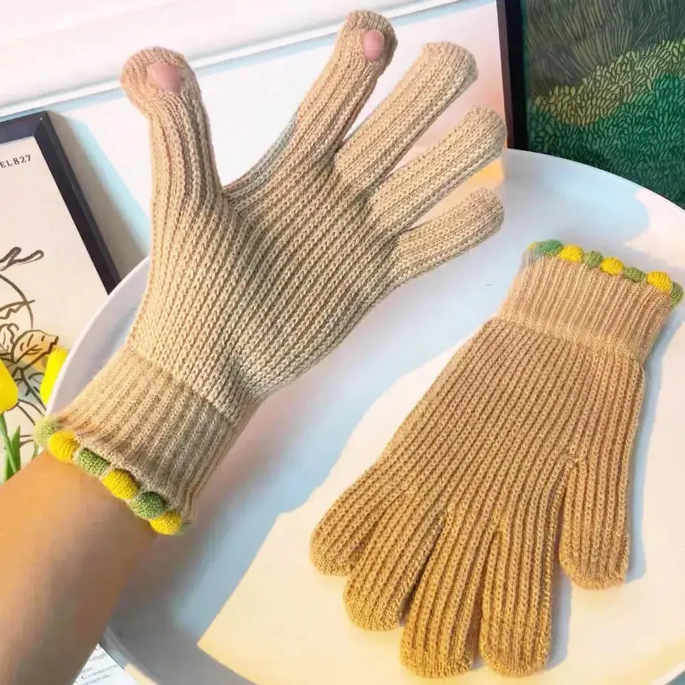 Winter Gloves for Men Women Teens Cute Cat and Bird Printed Thermal Knitted Gloves, Windproof Winter Warm Mittens Glove Soft