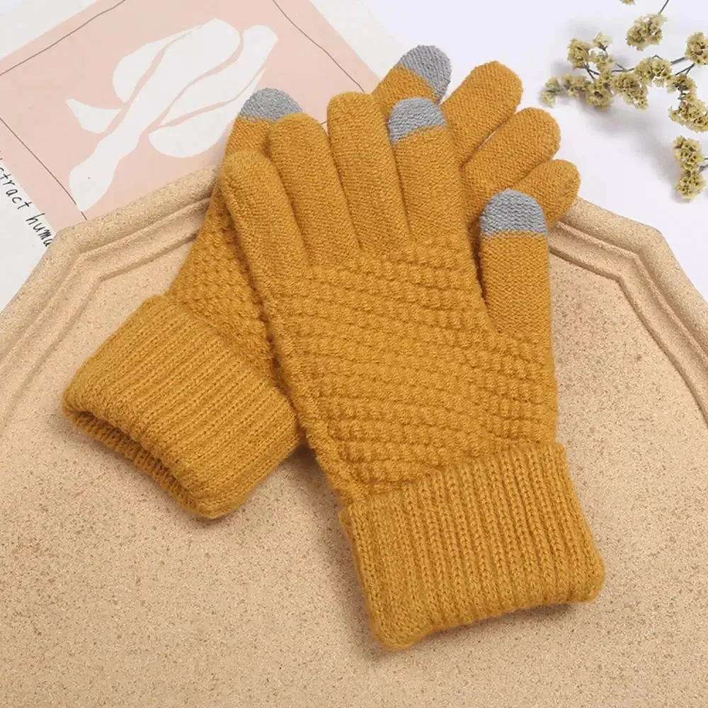 Winter Gloves for Men Women Teens Cute Cat and Bird Printed Thermal Knitted Gloves, Windproof Winter Warm Mittens Glove Soft