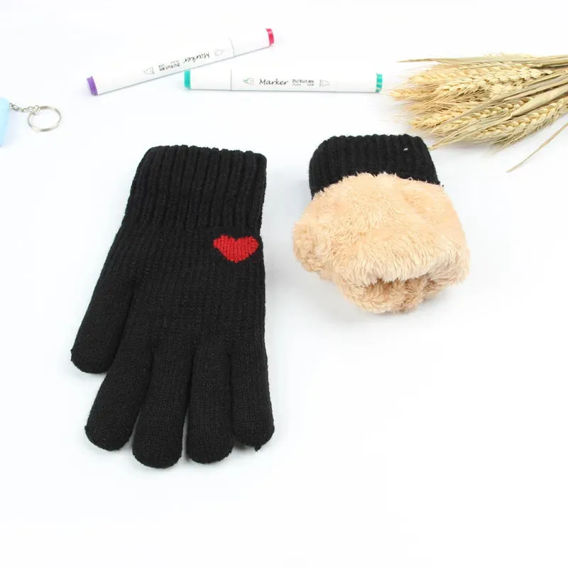 Winter Gloves for Men Women Teens Cute Cat and Bird Printed Thermal Knitted Gloves, Windproof Winter Warm Mittens Glove Soft