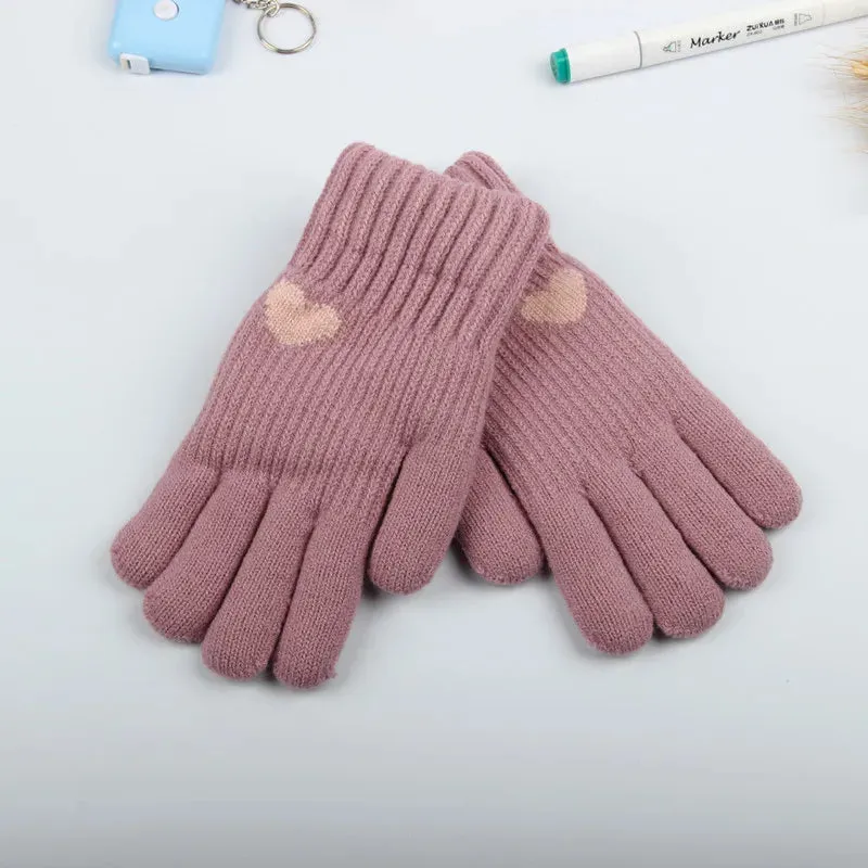 Winter Gloves for Men Women Teens Cute Cat and Bird Printed Thermal Knitted Gloves, Windproof Winter Warm Mittens Glove Soft