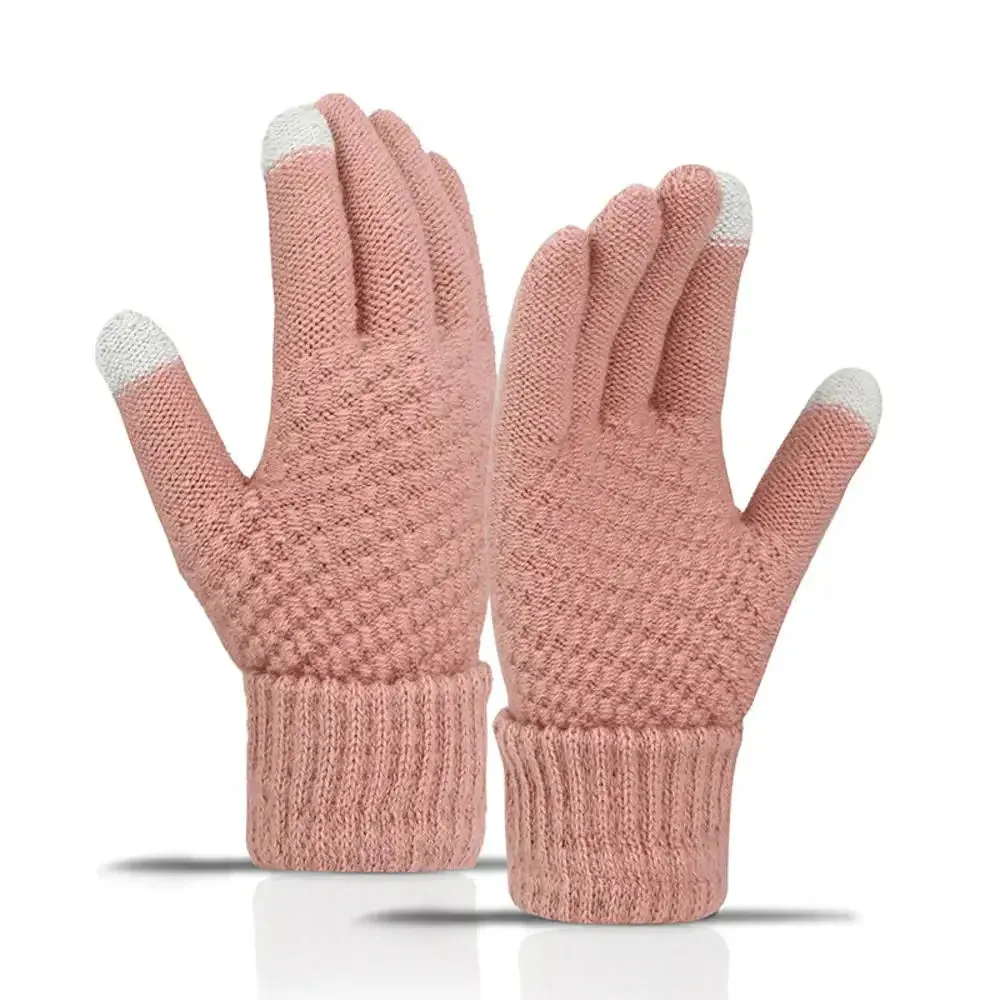 Winter Gloves for Men Women Teens Cute Cat and Bird Printed Thermal Knitted Gloves, Windproof Winter Warm Mittens Glove Soft