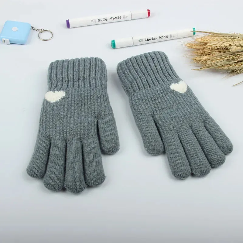 Winter Gloves for Men Women Teens Cute Cat and Bird Printed Thermal Knitted Gloves, Windproof Winter Warm Mittens Glove Soft