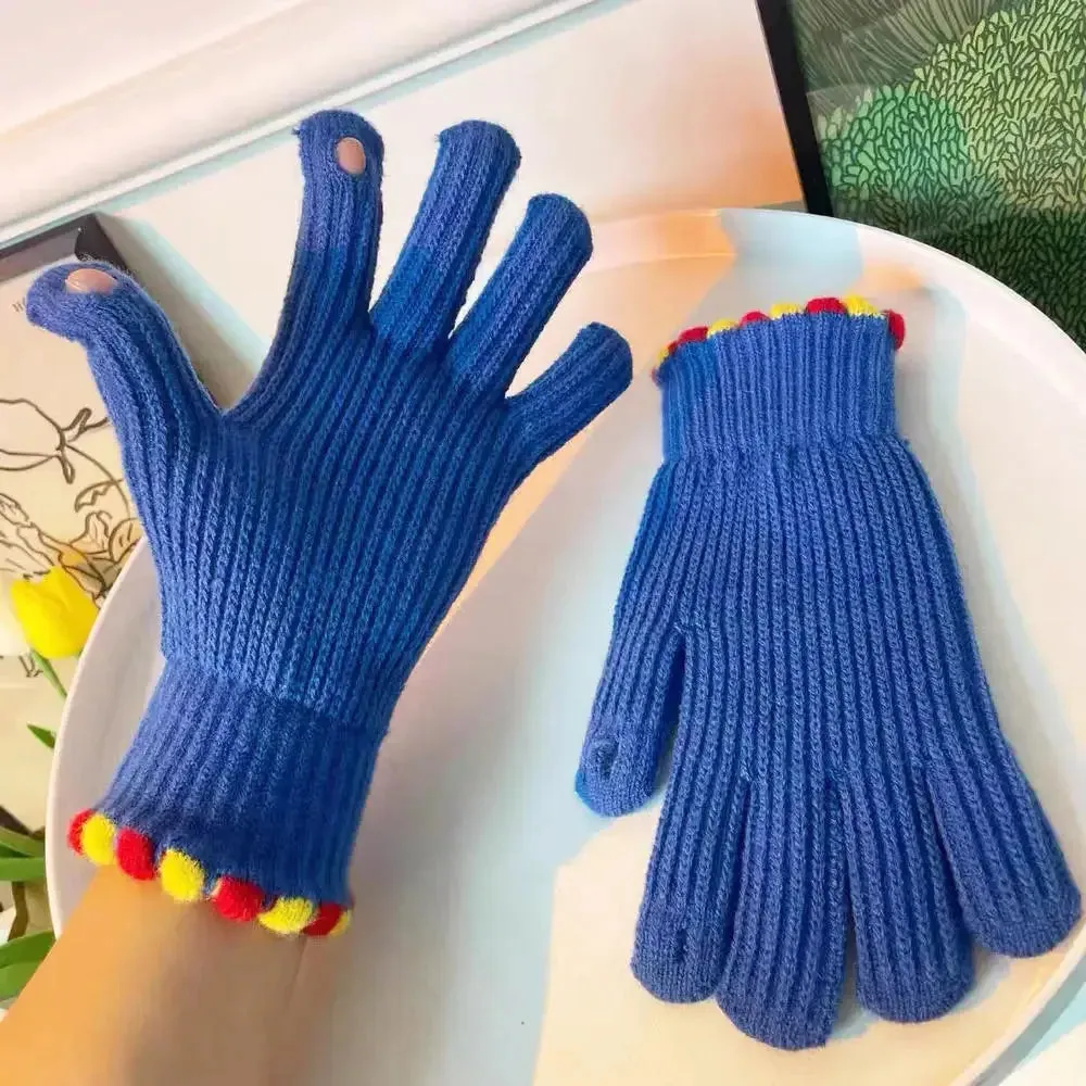 Winter Gloves for Men Women Teens Cute Cat and Bird Printed Thermal Knitted Gloves, Windproof Winter Warm Mittens Glove Soft