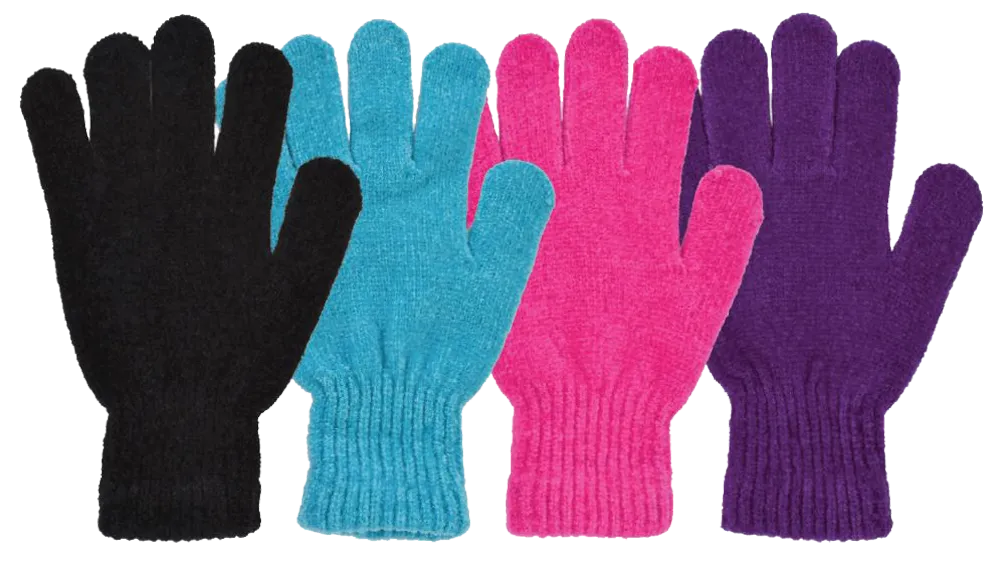 Winter Gloves-Ladies Chenille Stretch Gloves