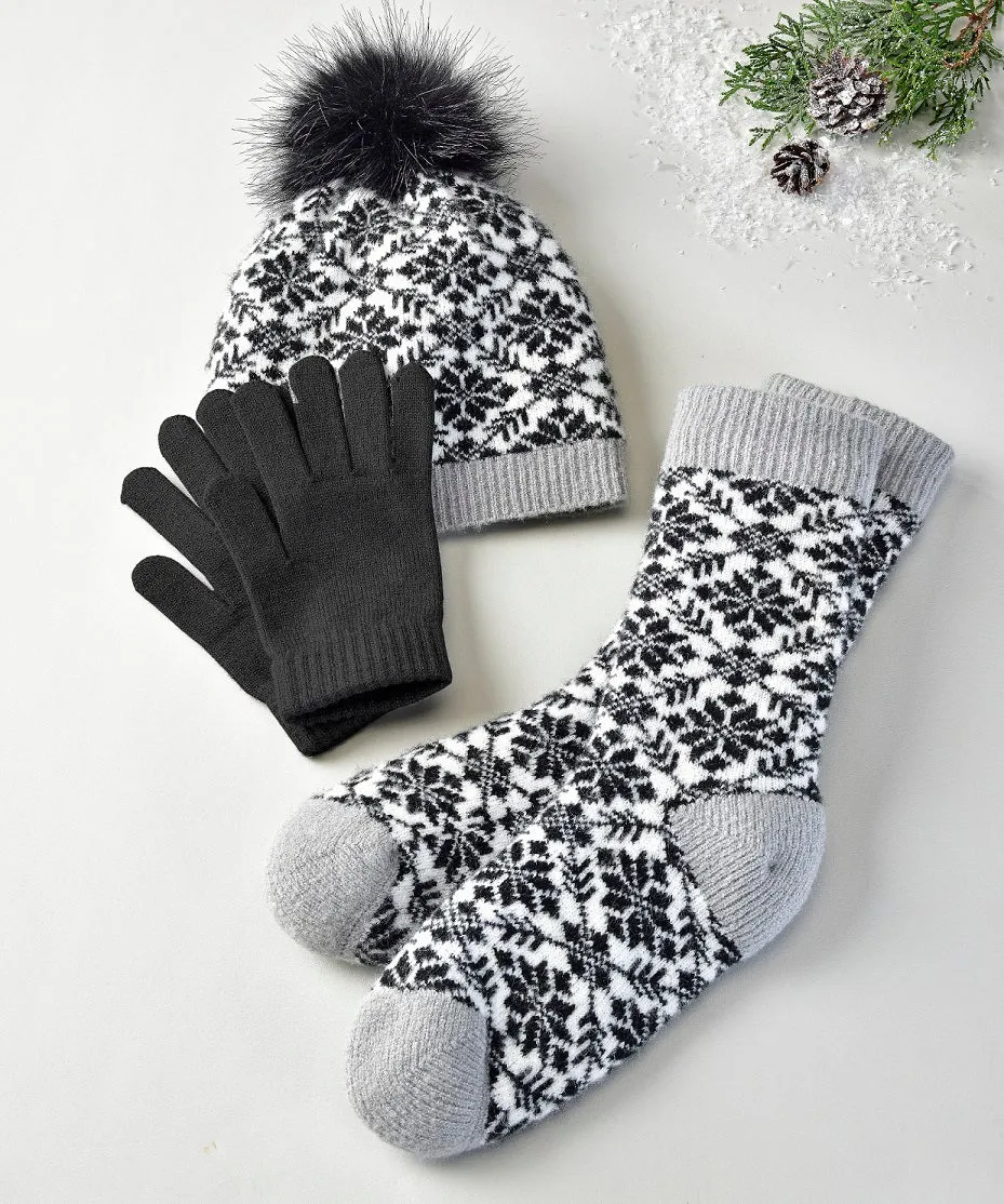 Winter Hat Glove & Sock Set