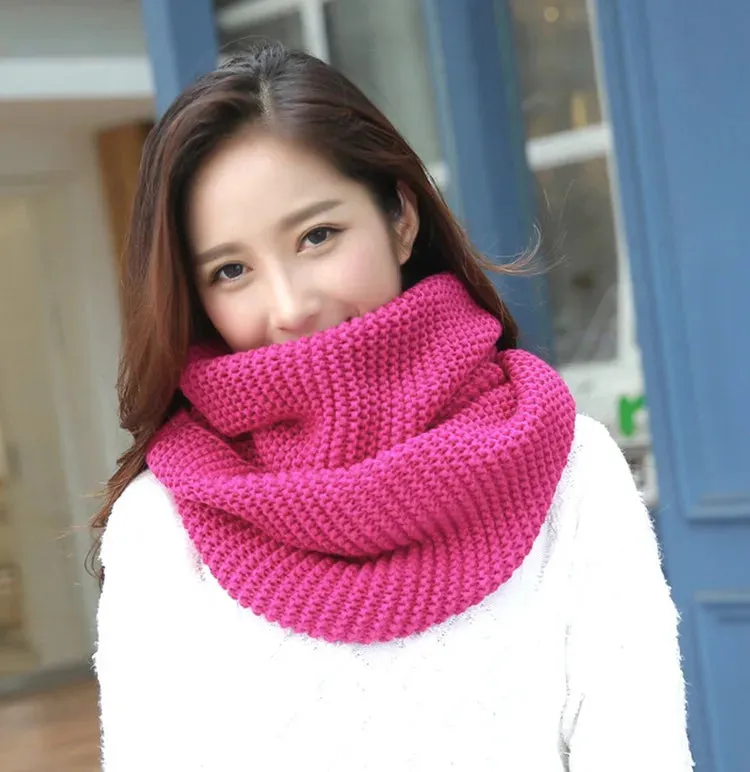 Winter Scarf Women Infinity Knitted Scarf Circle Neck Scarf women Super Chunky Loop Snood Unsex Solid Crochet