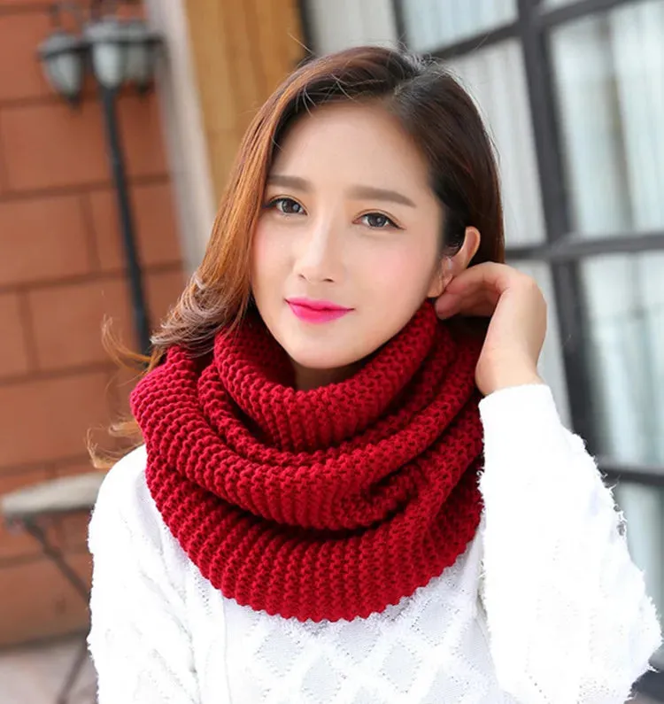 Winter Scarf Women Infinity Knitted Scarf Circle Neck Scarf women Super Chunky Loop Snood Unsex Solid Crochet