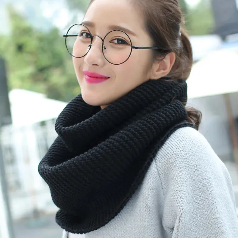 Winter Scarf Women Infinity Knitted Scarf Circle Neck Scarf women Super Chunky Loop Snood Unsex Solid Crochet
