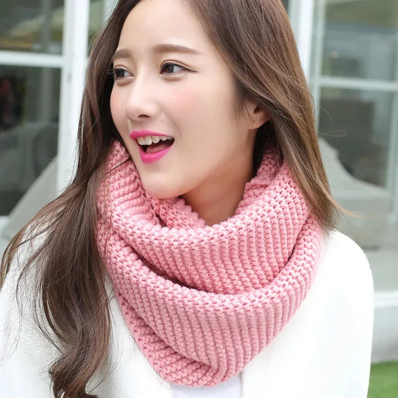 Winter Scarf Women Infinity Knitted Scarf Circle Neck Scarf women Super Chunky Loop Snood Unsex Solid Crochet