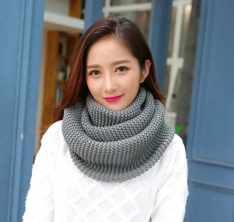 Winter Scarf Women Infinity Knitted Scarf Circle Neck Scarf women Super Chunky Loop Snood Unsex Solid Crochet