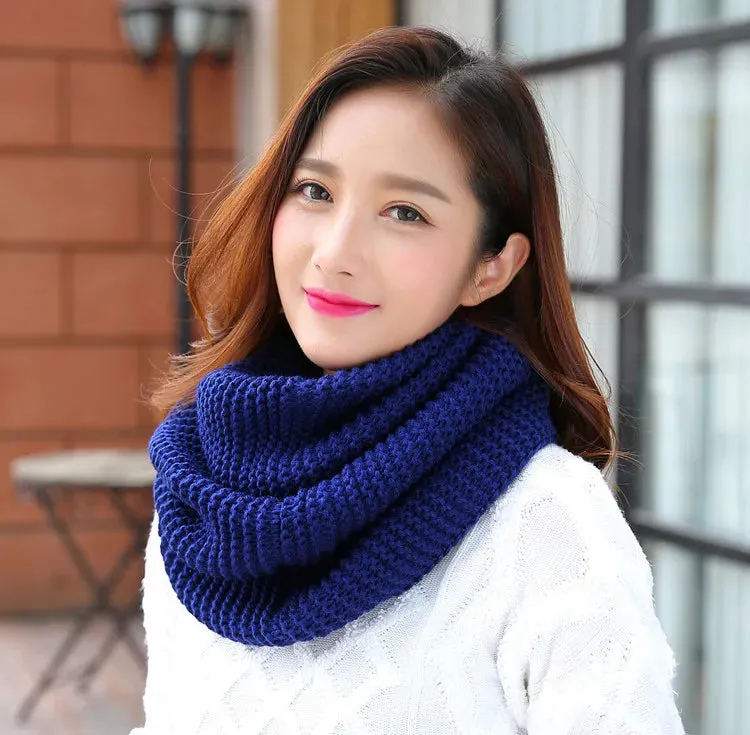 Winter Scarf Women Infinity Knitted Scarf Circle Neck Scarf women Super Chunky Loop Snood Unsex Solid Crochet