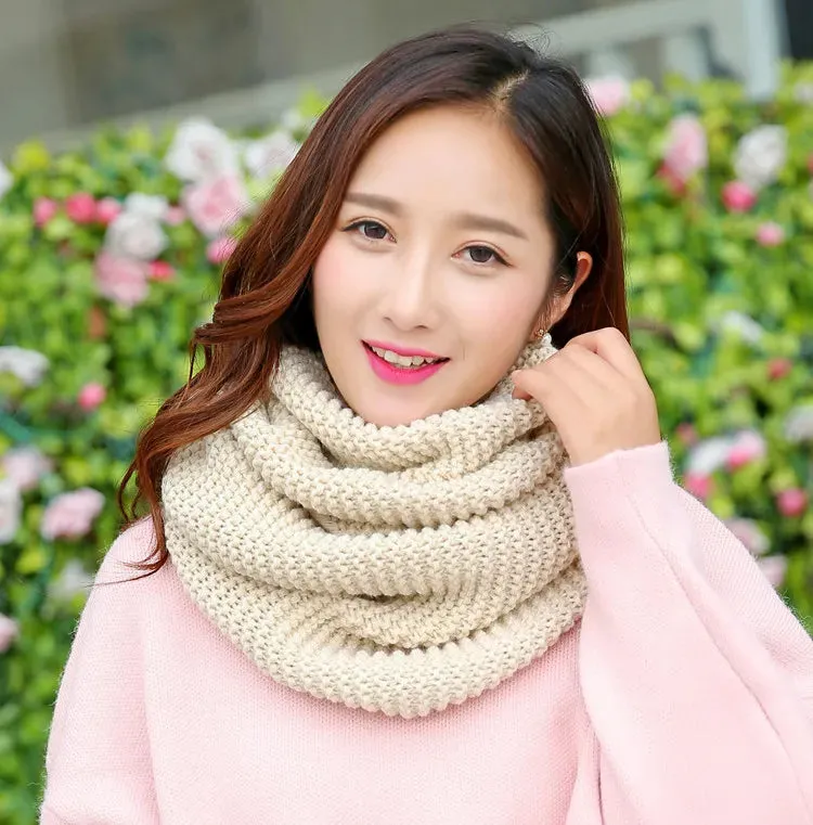 Winter Scarf Women Infinity Knitted Scarf Circle Neck Scarf women Super Chunky Loop Snood Unsex Solid Crochet