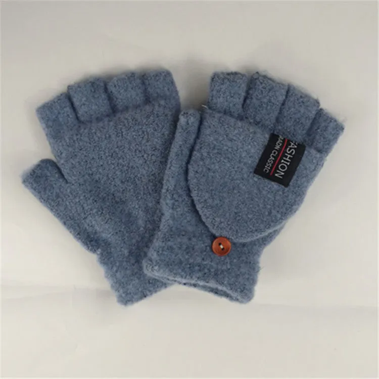 Winter warm half-finger gloves