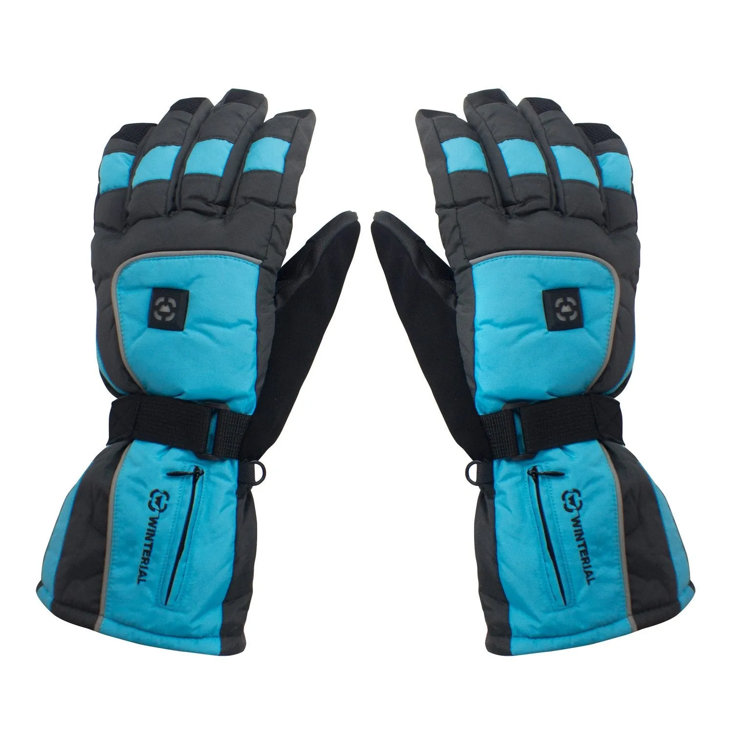 Winterial Heated Snow Gloves Blue Medium