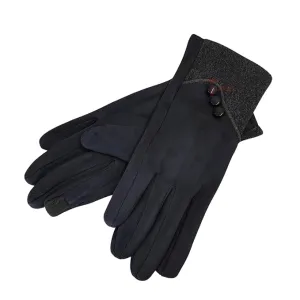 Women Cute design Plush Fur Cuff Winter Gloves Warm Windproof Cold Resistant Warm Velvet Inside Touch Screen Gloves For Girls
