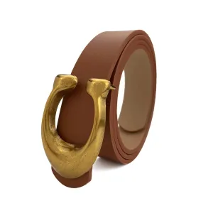 WOMEN FASHION RETRO U-BUCKLE BELT_CWABE0136: KHAKI / (OS) 1