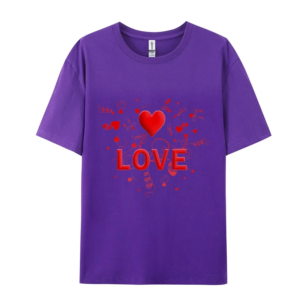 Women Valentine's Day Love Heart Print Graphic T-shirt