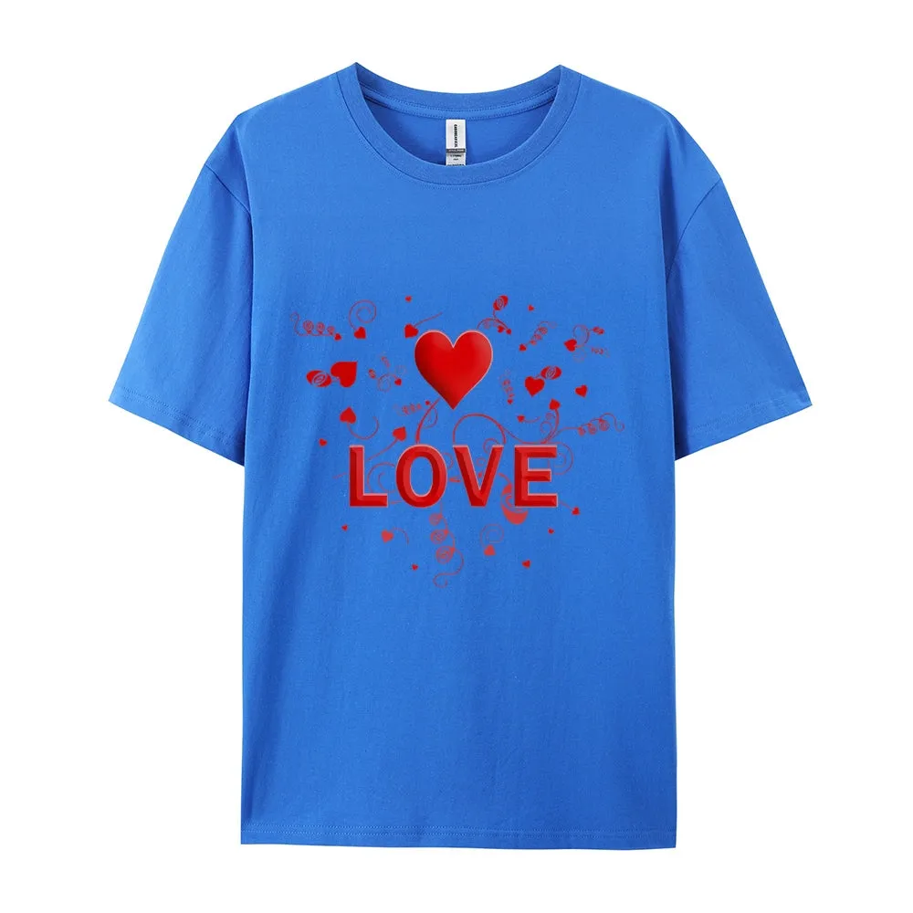 Women Valentine's Day Love Heart Print Graphic T-shirt