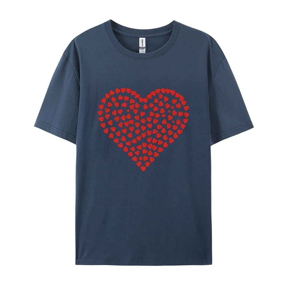 Women Valentine's Day Love Red Heart Print Graphic T-shirt