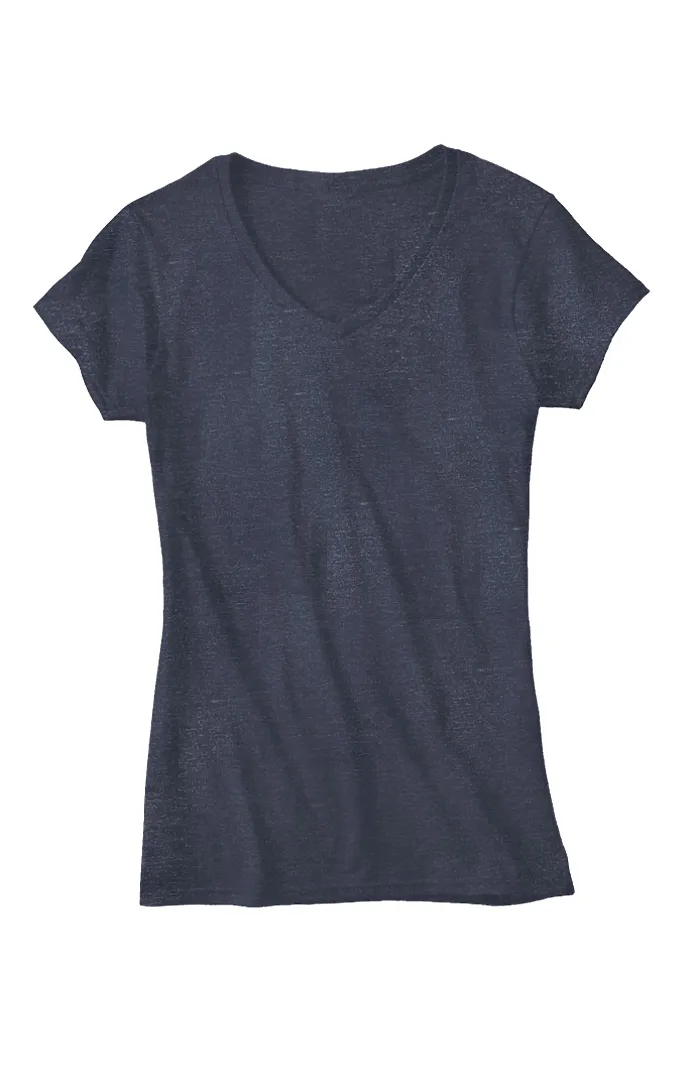 Women's 50/50 Blend V-Neck T Shirts