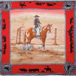 Wyoming Traders Limited Edition Anniversary Bay Red Silk Scarf