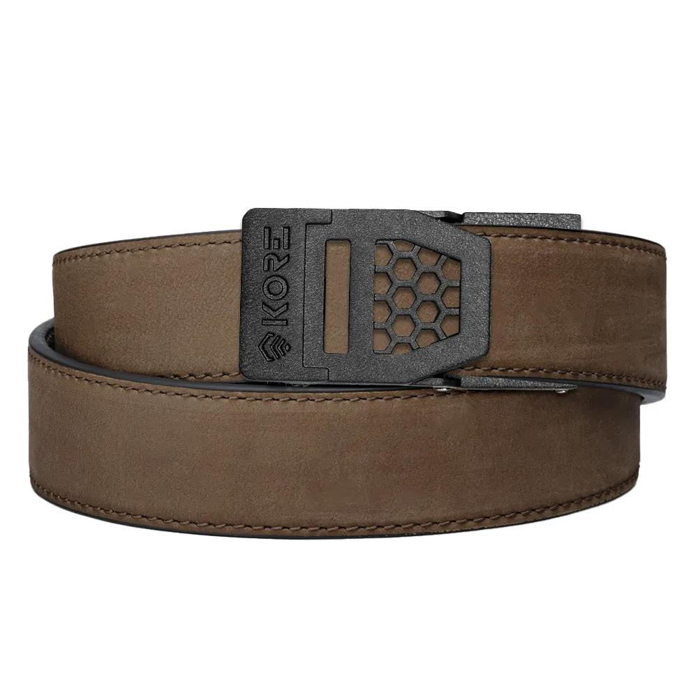 X6 BLACK BUCKLE | BUFFALO LEATHER GUN BELT 1.5"