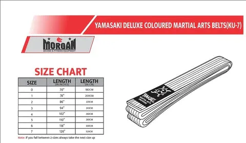 Yamasaki Deluxe Coloured Martial Arts Belts | All Colours