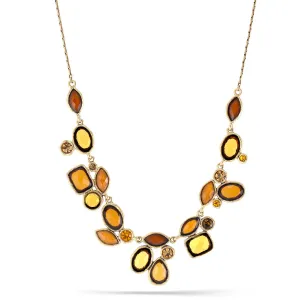 YELLOW AND ORANGE FACETED STONE DROP NECKLACES #160BR1601 (2D4)
