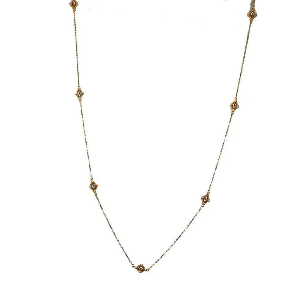 Yellow Gold Station Necklace