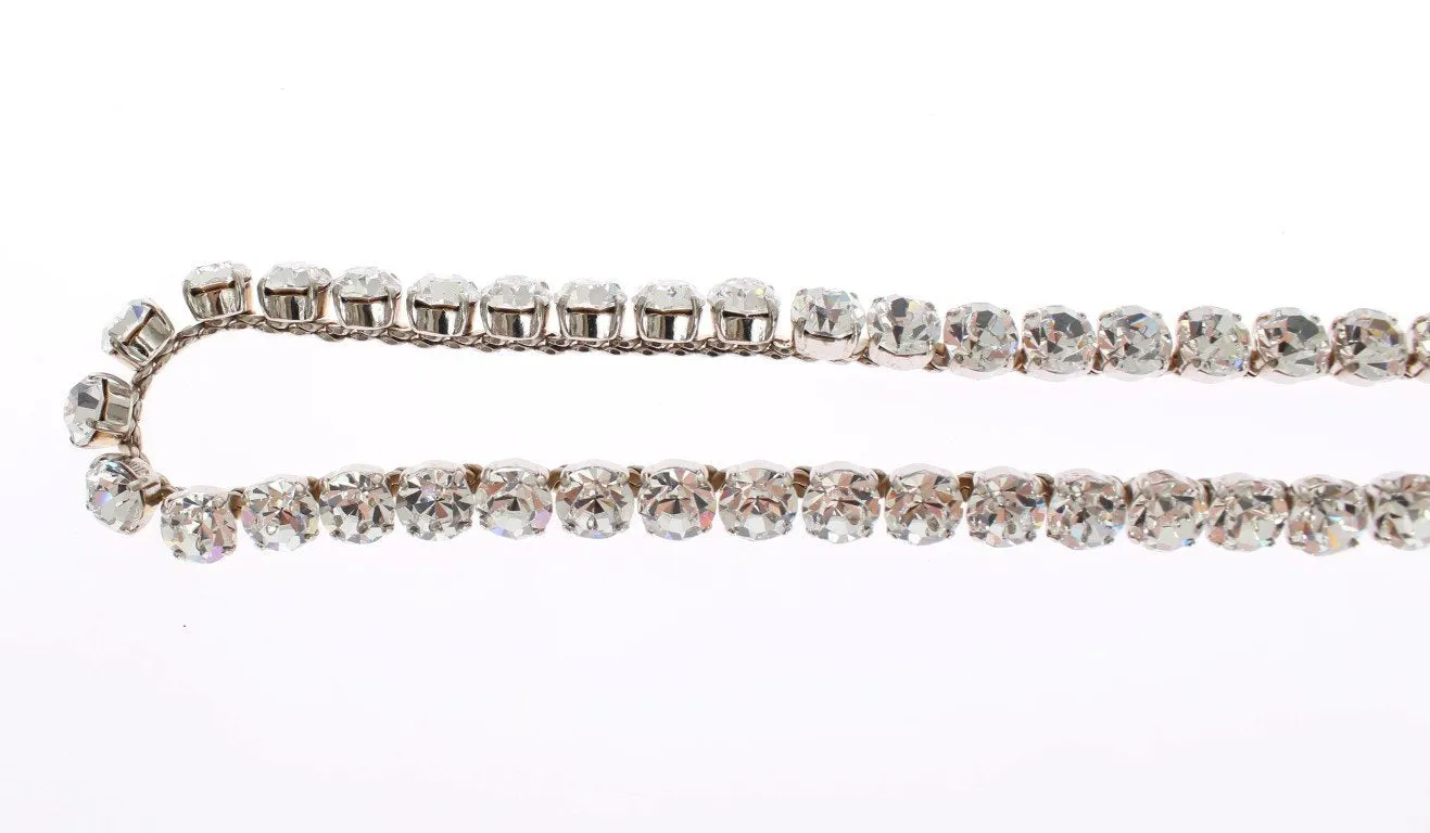 Yellow Leather Clear Crystal Waist Belt