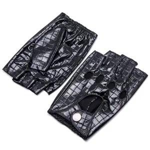 YISEVEN Women's Motorcycle Driving Fingerless Leather Gloves