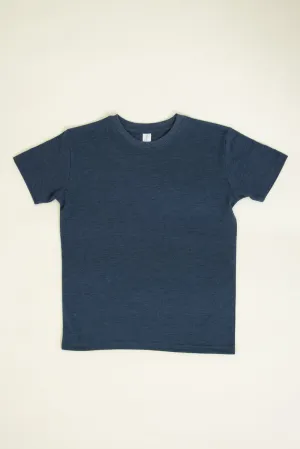 Youth Basic Crewneck T-Shirt for Boys in Indigo | 9003-INDIGO