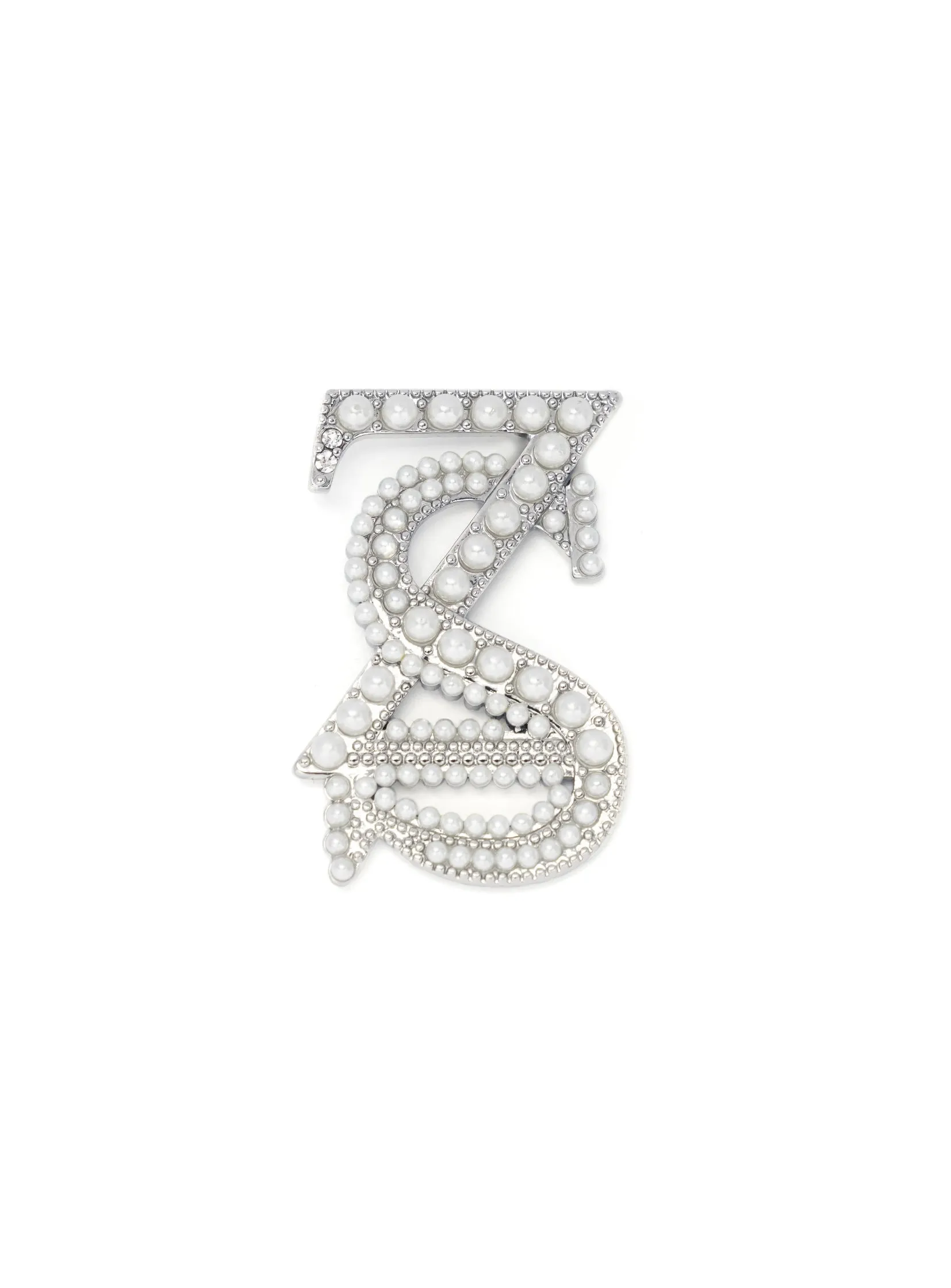 ZS Infinity Brooch - Pearl Silver
