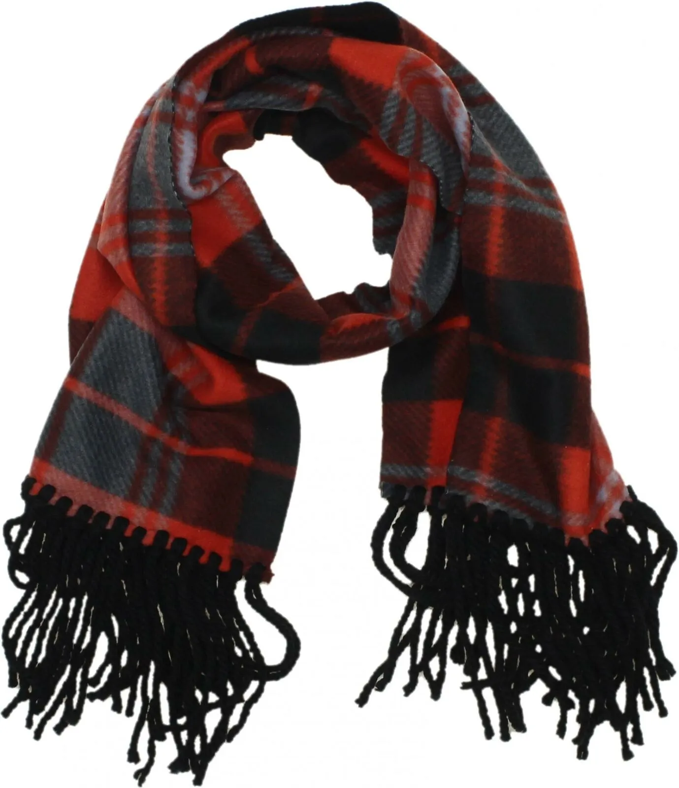 ZUZIFY Fleece Scarf With Chunky Yarn Fringed Ends