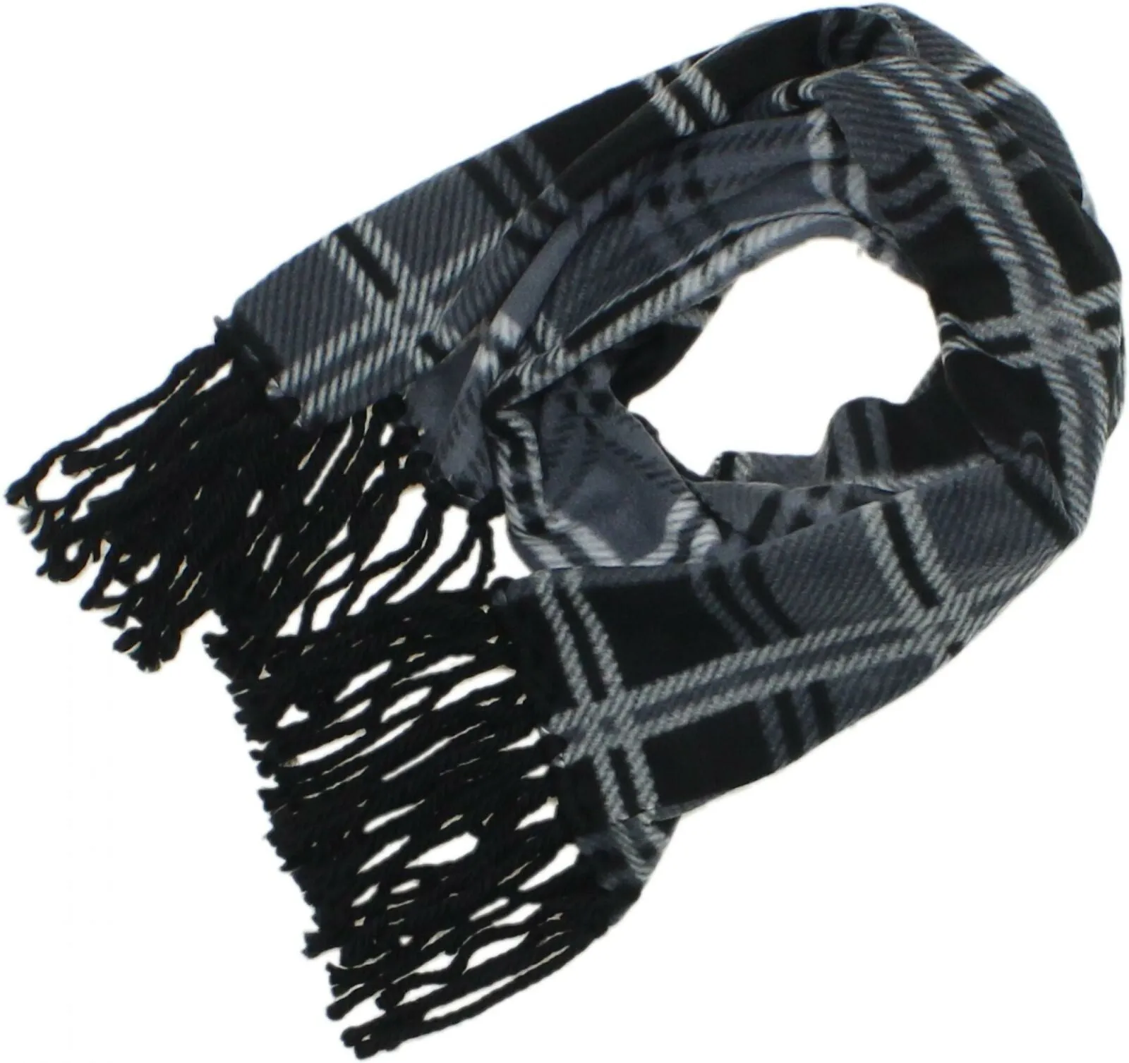 ZUZIFY Fleece Scarf With Chunky Yarn Fringed Ends