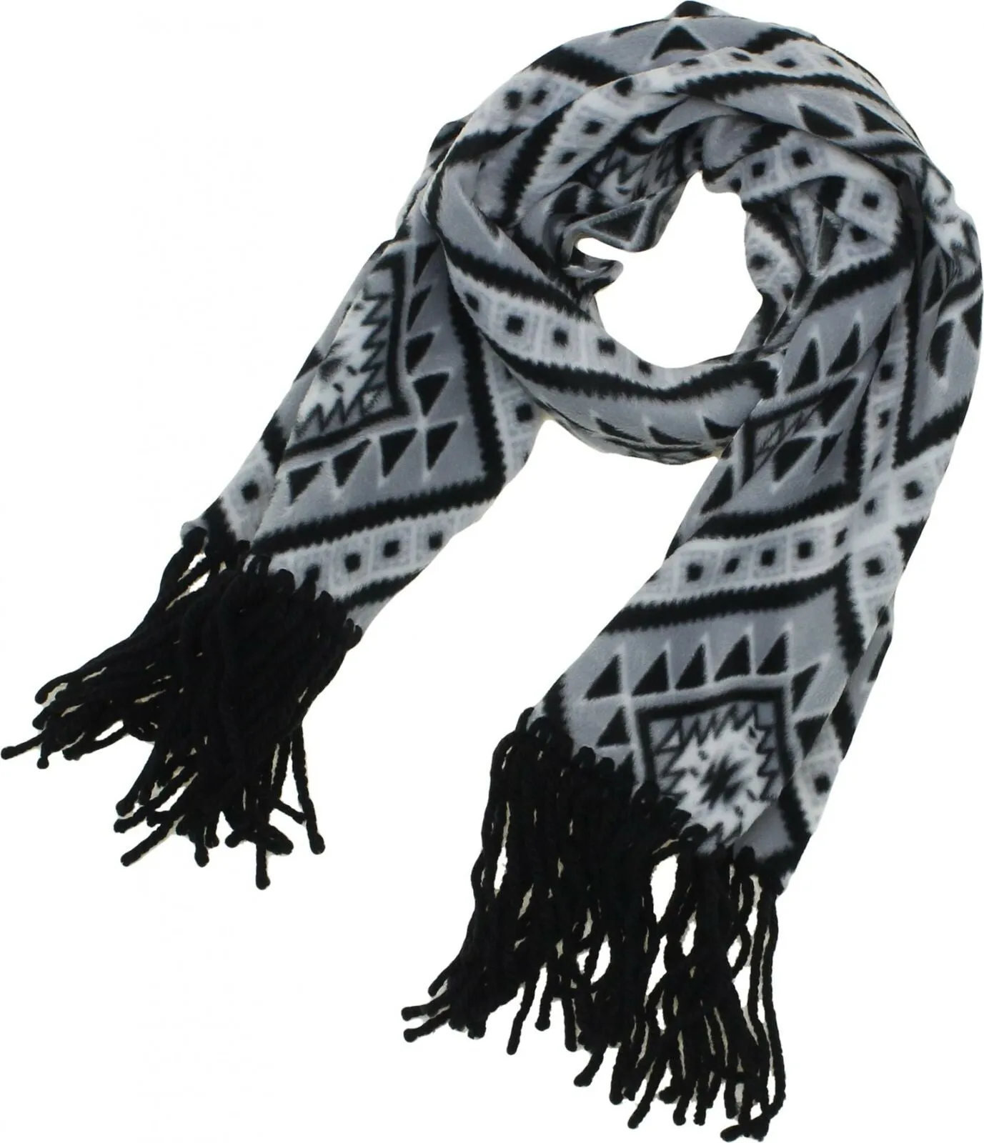 ZUZIFY Fleece Scarf With Chunky Yarn Fringed Ends